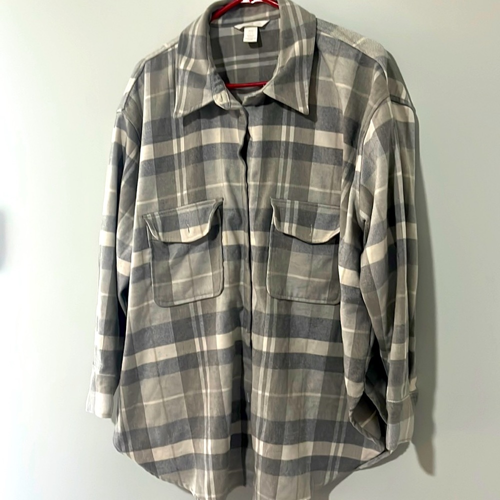 Oversized fleece flannel H&M